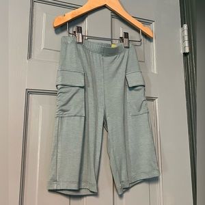 Rylee + Cru Bamboo Cargo Pocket Shorts Blue NWT